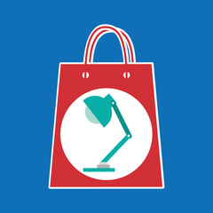 hand holds bag gift lamp bulb design vector illustration eps 10