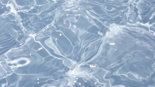 Slow motion of liquid waving in blue container producing nice visual effect 1920X1080 HD footage - Water in the pool like space with light reflection on surface slow-mo 1080p HD video 