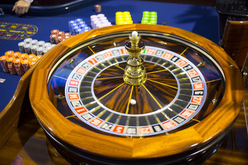 Wooden casino roulette