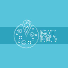 Fast Food Meal Banner Thin Line Vector Illustration
