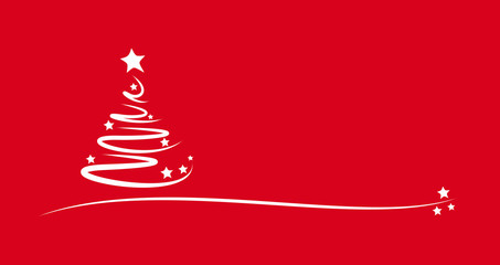 weisser tannenbaum auf rotem hintergrund
