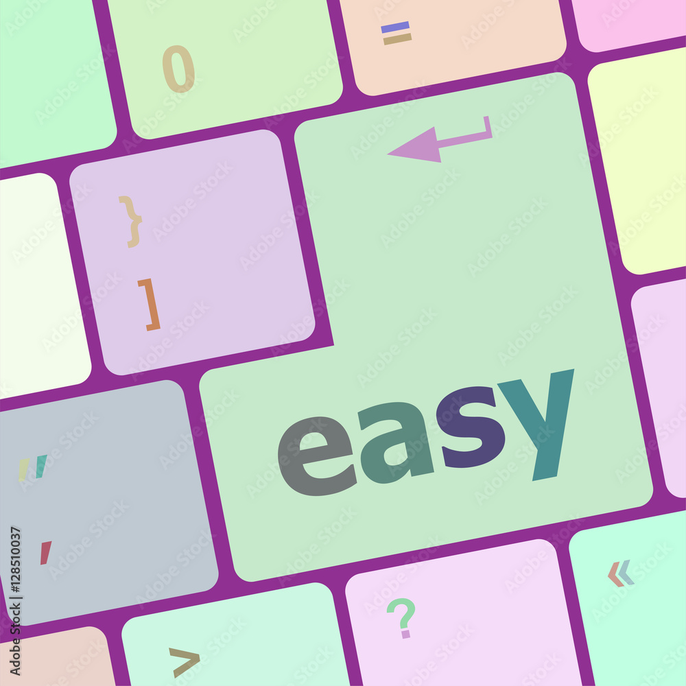 Poster white keyboard with easy button