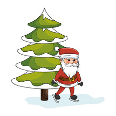 merry christmas tree celebration vector illustration design