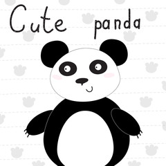 cute little panda vector illustration