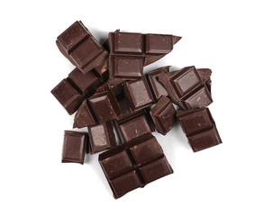 chocolate bars isolated on white background