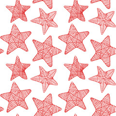 Seamless background with doodle star.