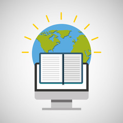 education online global e-book vector illustration eps 10
