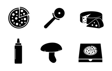 Pizza vector icon set.
