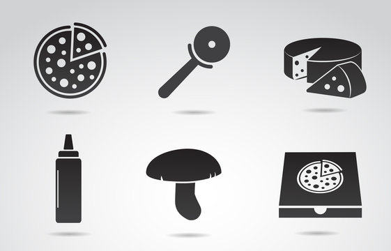 Pizza Vector Icon Set.