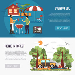 Barbecue And Picnic Banners