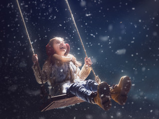 kid on dark background