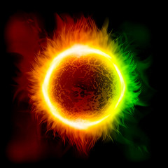 An outer space background with a star. Layered.