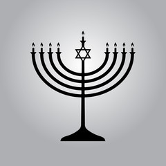 Fototapeta na wymiar Menorah symbol of Judaism. Illustration isolated