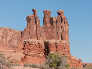 Fototapeta premium Spires of Courthouse Towers in Arches National Park Utah