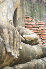 Fototapeta na wymiar Hand of Big Buddha is the oldest