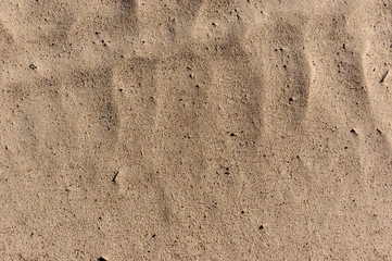 Sandy beach background summer theme. Sand texture. Macro shot of sand with weaves