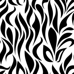 Fototapeta premium Seamless pattern with black tracery on a white background