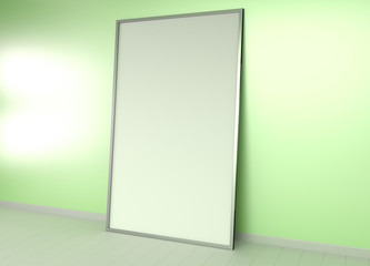 White blank canvas 3D rendering