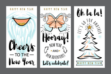 Vector illustration of golden happy new year banner