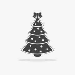 Fototapeta na wymiar Christmas tree Icon flat vector