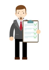 businessman holding business contract and agreement paper