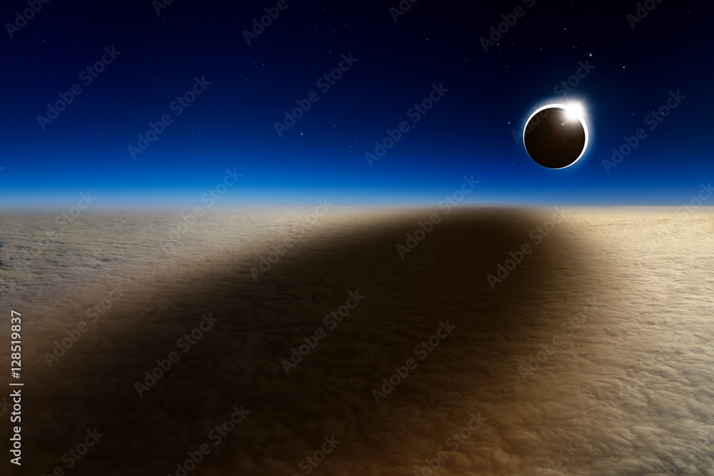Canvas Prints aerial view of total solar eclipse