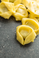 Italian traditional tortellini pasta.
