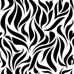 Seamless pattern with black tracery on a white background