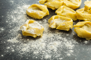 Italian traditional tortellini pasta.