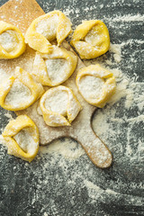 Italian traditional tortellini pasta.