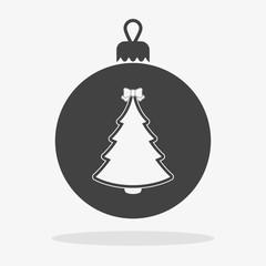 Christmas ball with snowflake Icon flat vector