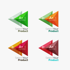 Set of triangle geometric business infographic templates