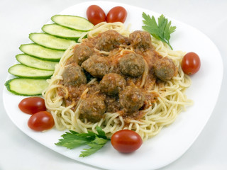 Spaghetti with meatballs