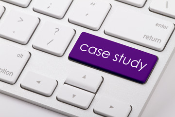 Case study word written on computer keyboard.   