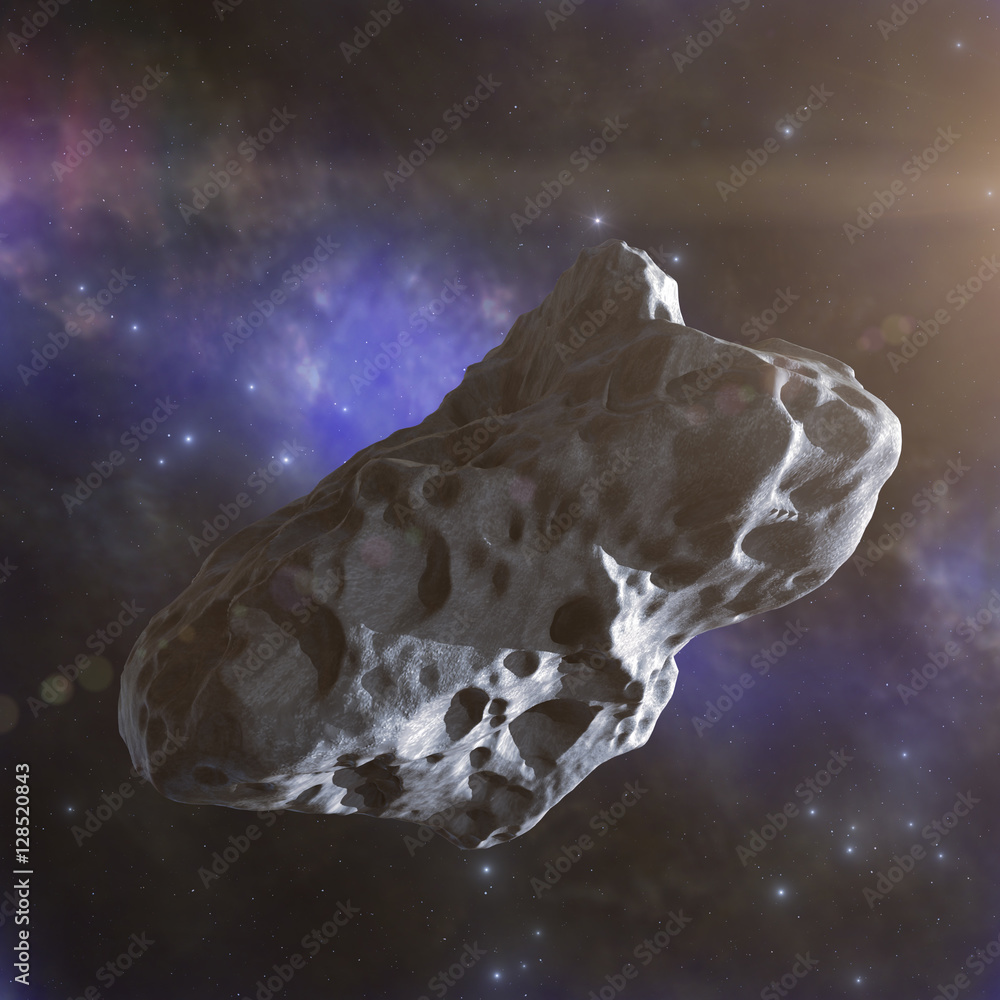 Canvas Prints asteroid flies in space, 3d render