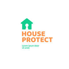 Logo design home protect vector template