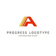 Logo design progress letter a vector template