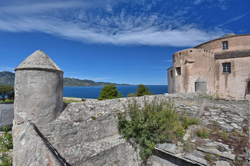 Fototapeta na wymiar Genoise citadel in the Corsican towns Saint-Florent