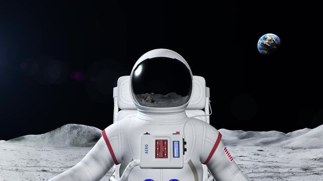 Astronaut On The Moon Surface