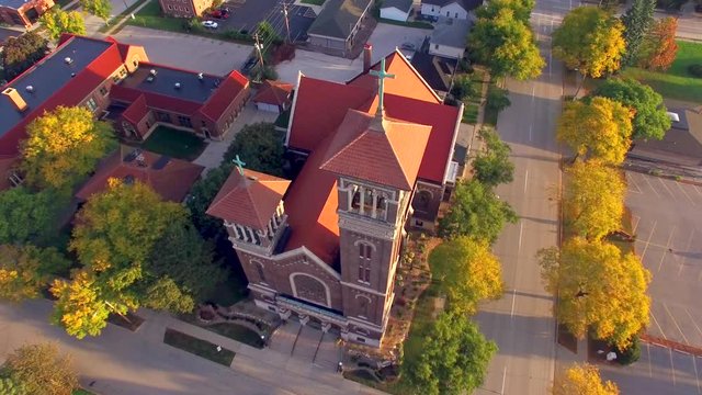 Breathtaking Aerial Tour Fly-Around; Twin Steeple Church Cathedral
