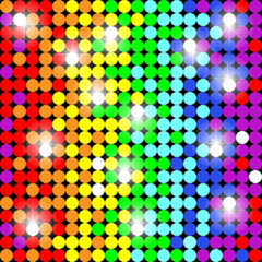 .Seamless pattern with colorful dots. Style disco