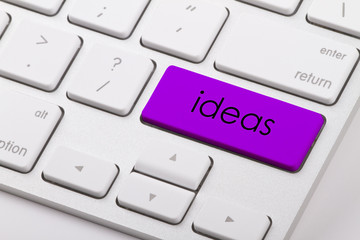 Ideas word written on computer keyboard.   