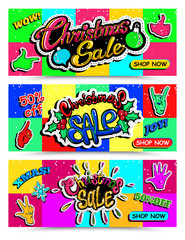 Fototapeta premium Set of Christmas sale banner