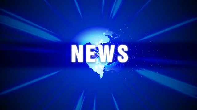 News globe animation on blue background