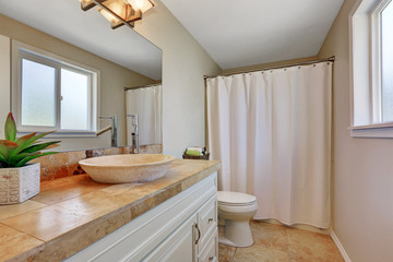 Light clean bathroom interior