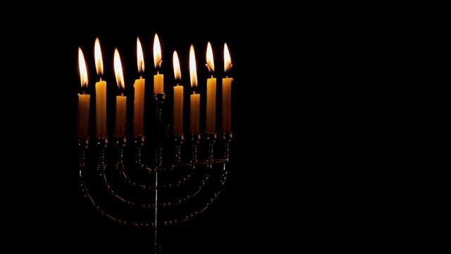 Jewish holiday hannukah with menorah traditional