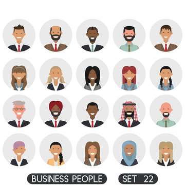Avatar flat design icons. People icons. Vector illustration. Business people set 22