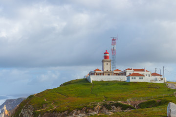 Fototapeta na wymiar Lighthouse at cabo da Roca, Portugal.
