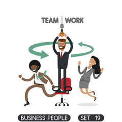 Team work.  Office people.  Vector illustration. 
Screw in a light bulb