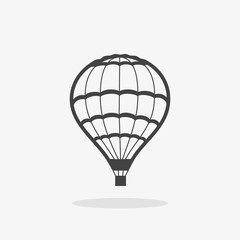 icon hot air balloon gray shadow vector